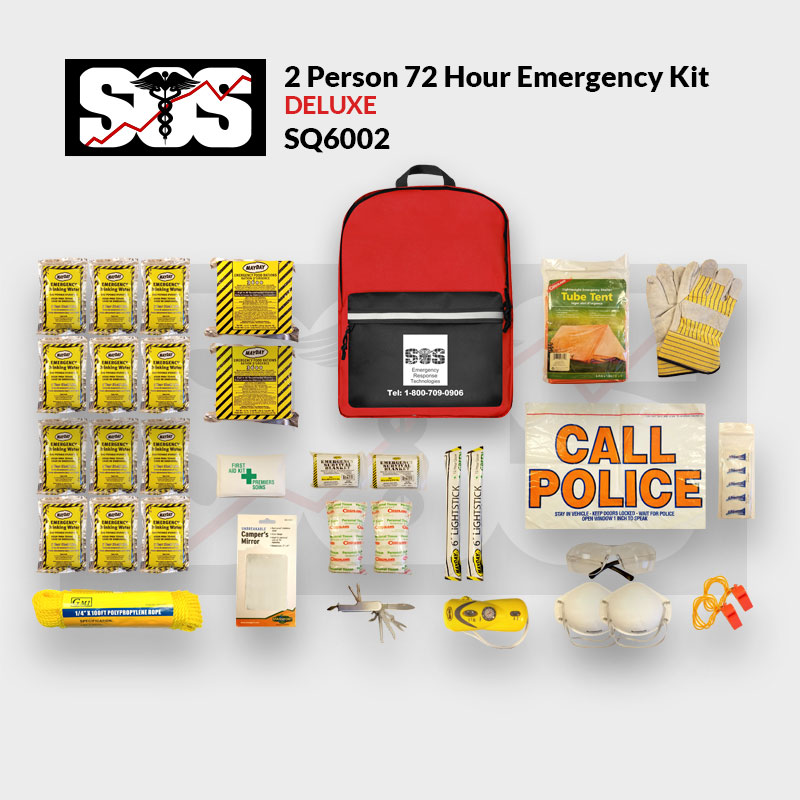 2 PERSON 72 HOUR EMERGENCY KIT DELUXE SQ6002 EARTHQUAKE SUPPLIES