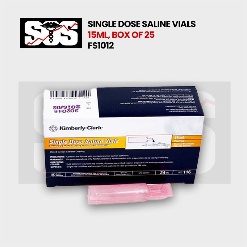 SINGLE DOSE SALINE VIALS 15ml Box of 25 FS1012