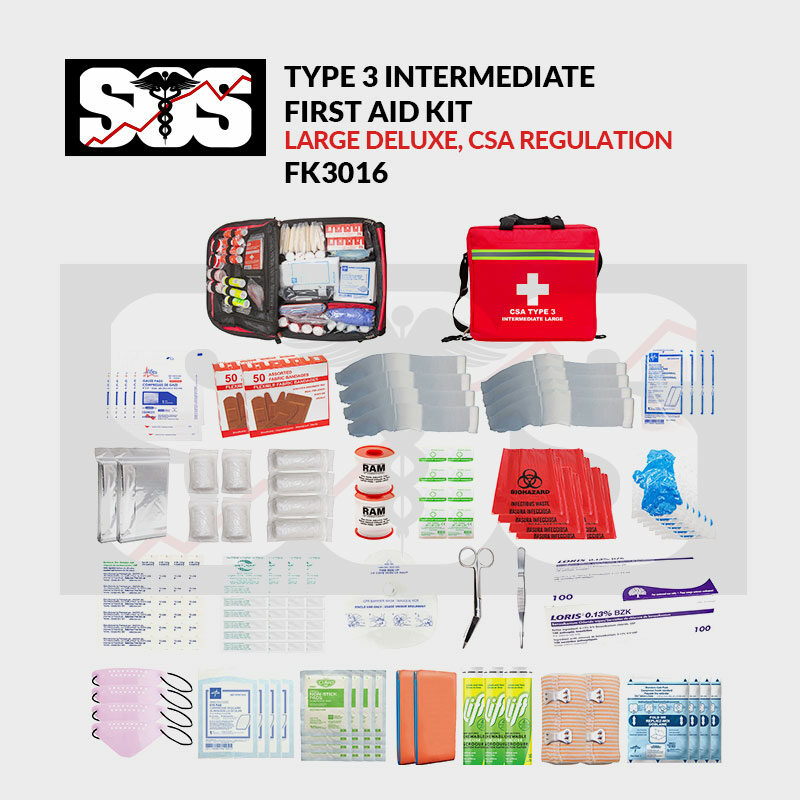 CSA Regulation Type 3 Intermediate First Aid Kit Large Deluxe Bag FK3016