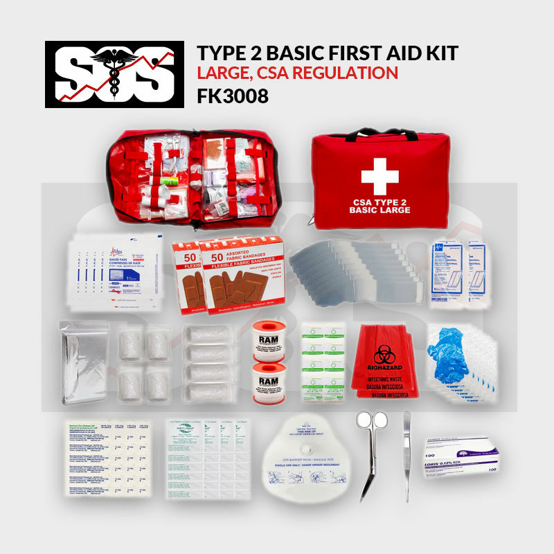 CSA Regulation Type 2 Basic First Aid Kit Large Bag FK3008
