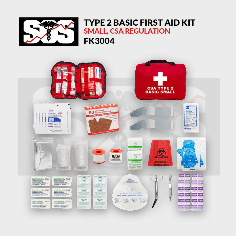 CSA Regulation Type 2 Basic First Aid Kit, Small, Bag FK3004