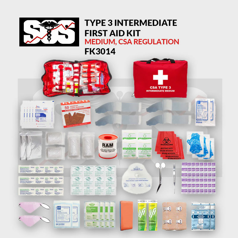 CSA Regulation Type 3 Intermediate First Aid Kit Medium Bag FK3014