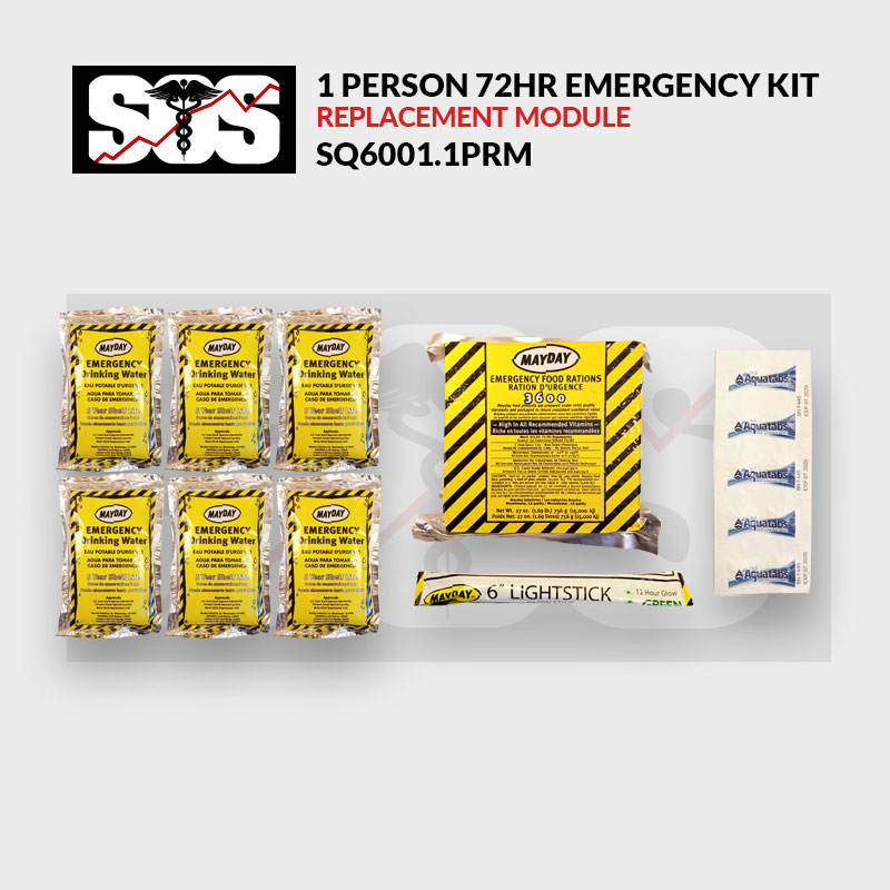 1 Person 72Hr Emergency Kit Replacement Module