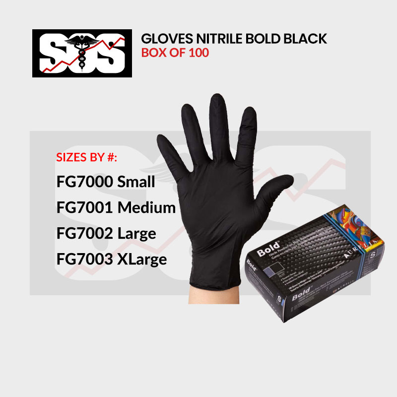 Aurelia Bold Black Nitrile Gloves Box of 100