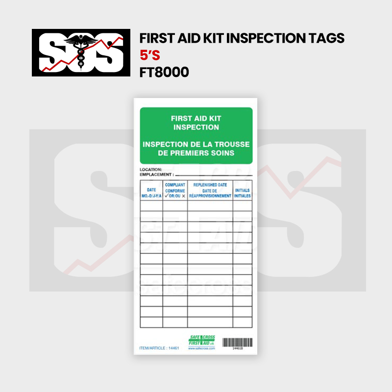First Aid Kit Inspection Tags, 5's FT8000