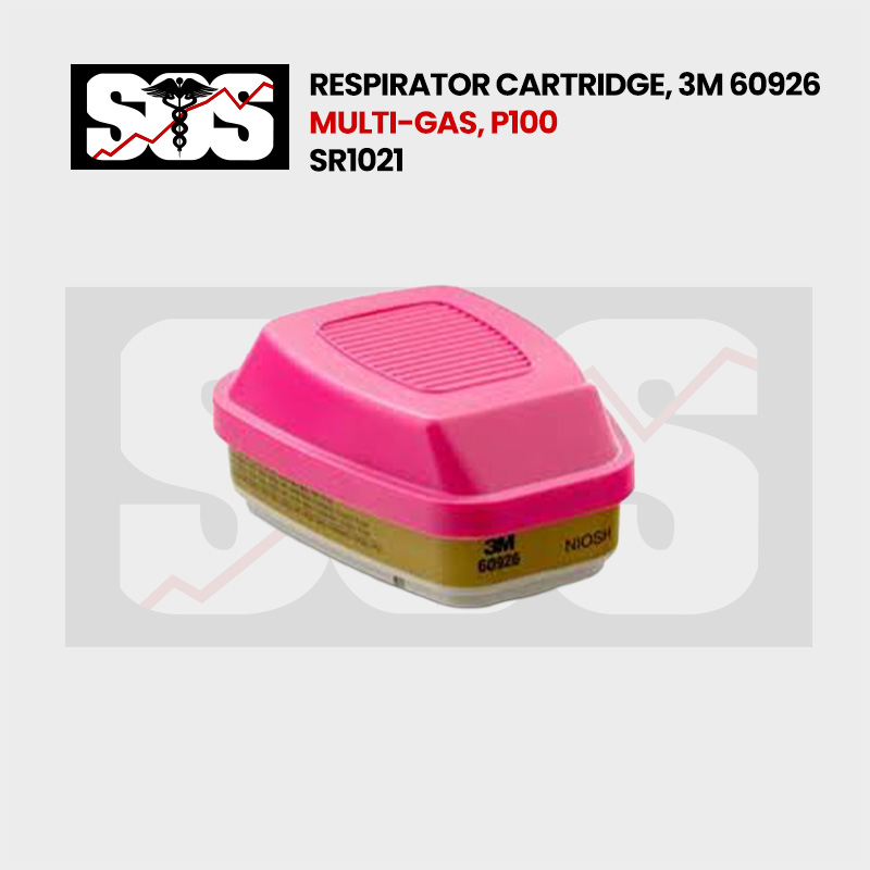Respirator cartridge, 3M 60926 Multi-Gas, P100 SR1021