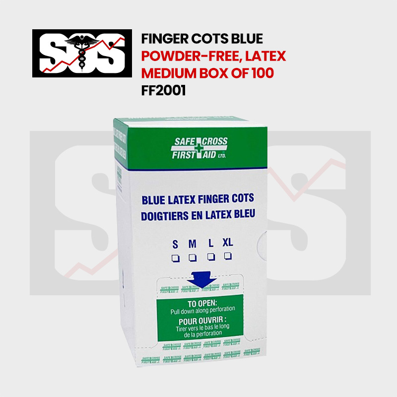 Finger Cots Blue Powder-Free Medium FF2001