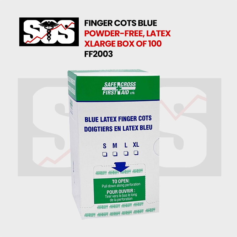Finger Cots Blue Powder-Free XLarge FF2003