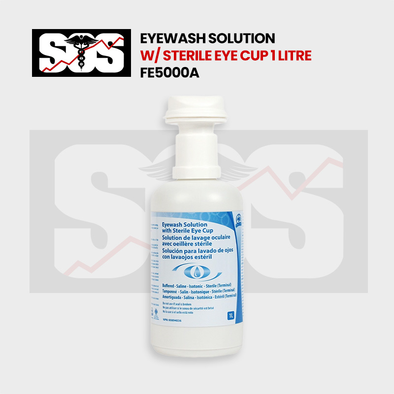 Eyewash Solution w/ Sterile Eye Cup 1 Litre FE5000A