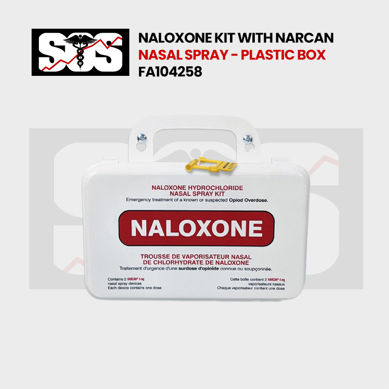 Naloxone Kit with NARCAN Nasal Spray – Plastic Box | FA104258