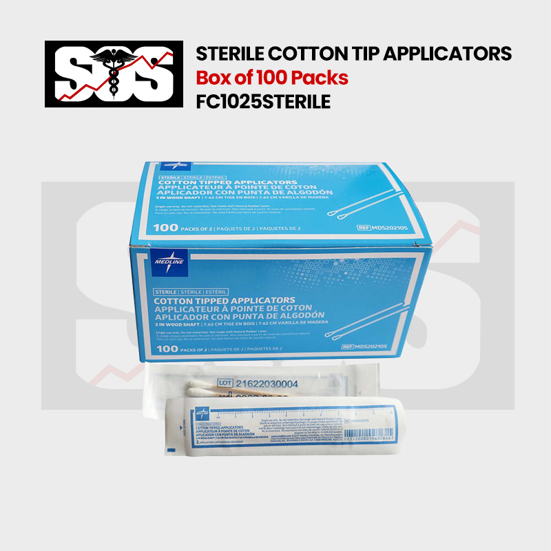 Sterile Cotton Tip Applicators - Box of 100 Packs - FC1025Sterile