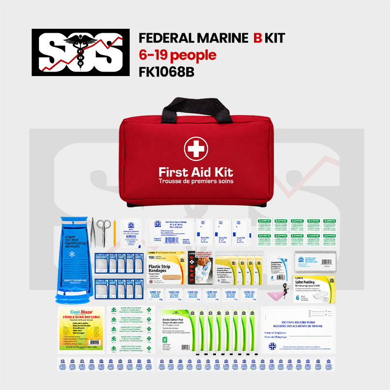 Federal Marine B First Aid Kit for 6 to 19 people FK1068B with onboard marine first aid supplies